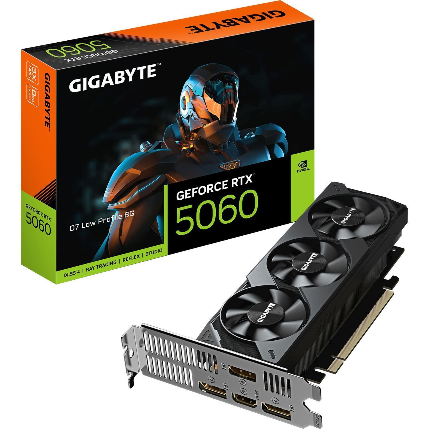 Видеокарта Gigabyte GeForce RTX 5060 D7 Low Profile 8G (GV-N5060D7-8GL)
