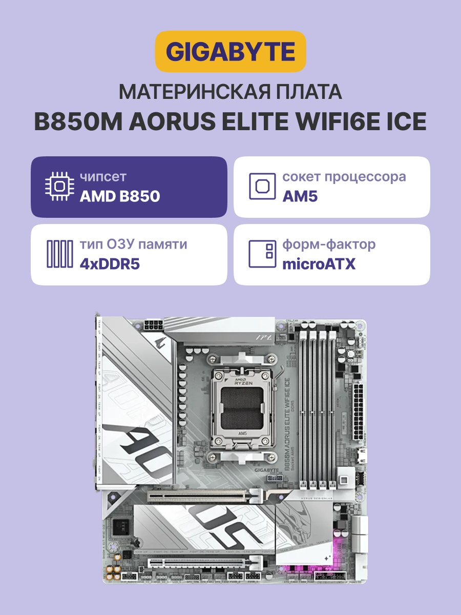 Материнская плата B850M A ELT WF6E ICE