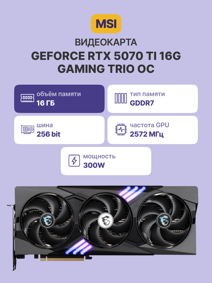 Видеокарта MSI GeForce RTX 5070 Ti