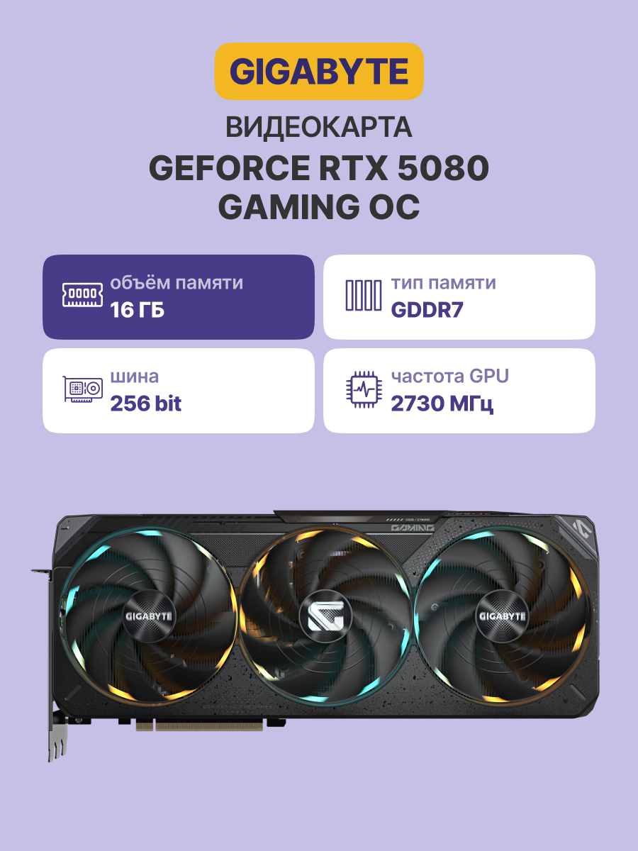Видеокарта GIGABYTE GV-N5080GAMING OC-16
