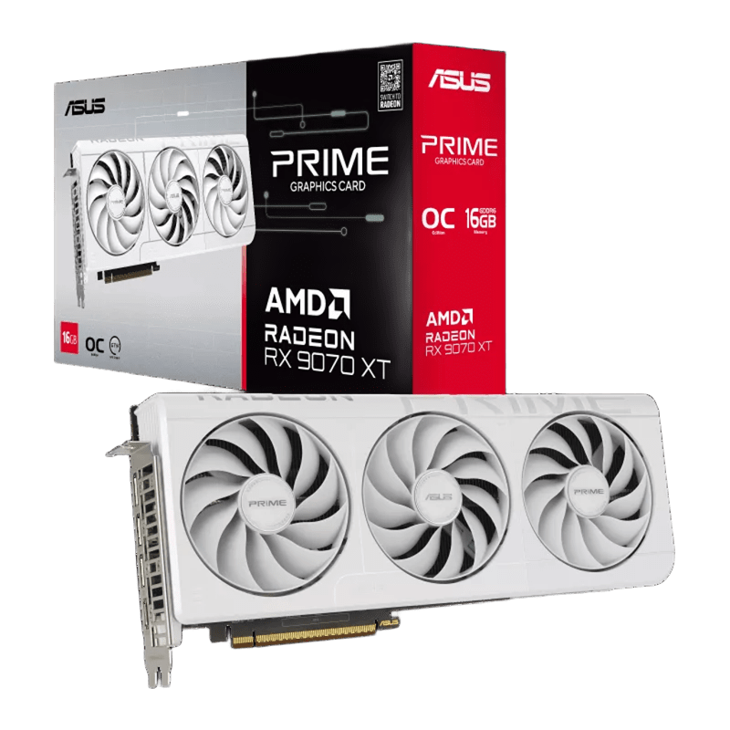 Видеокарта ASUS PRIME-RX9070XT-O16G-WHITE (90YV0L75-M0NA00)